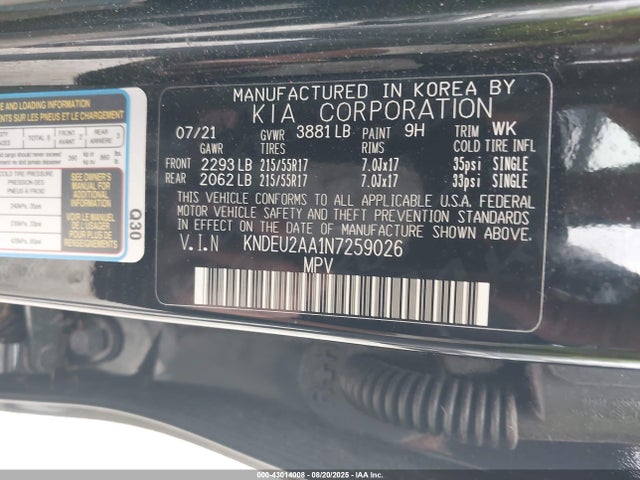 KIA nu 2022 KNDEU2AA1N7259026 Image 9