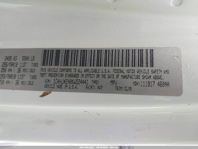 2019 JEEP WRANGLER UNLIMITED 1C4HJXEN0KW524441 Photo 8