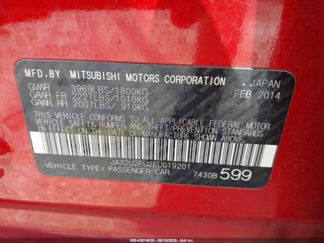 2014 MITSUBISHI LANCER JA32U2FU2EU019201 Photo 8