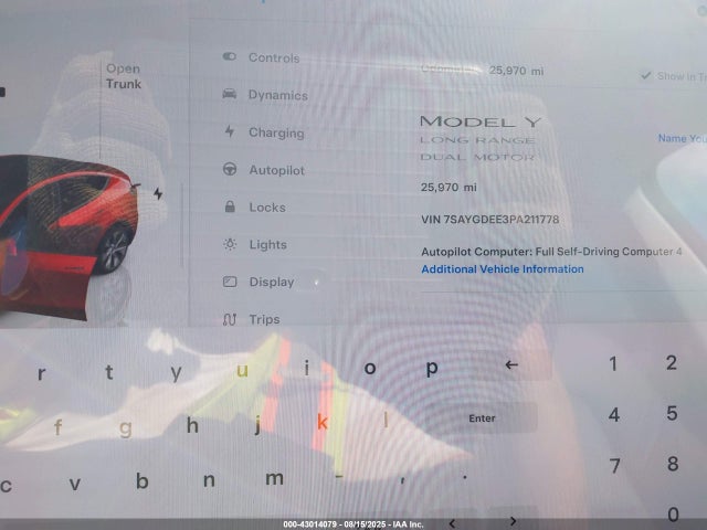 2023 TESLA MODEL Y 7SAYGDEE3PA211778 Photo 6