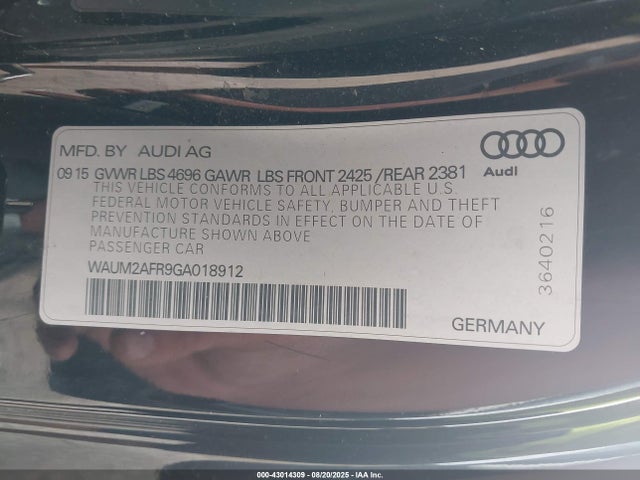2016 AUDI A5 WAUM2AFR9GA018912 Photo 8