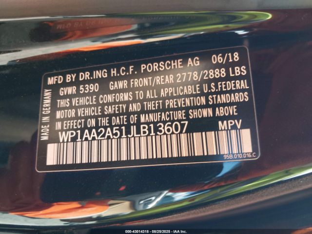 2018 PORSCHE MACAN WP1AA2A51JLB13607 Photo 8