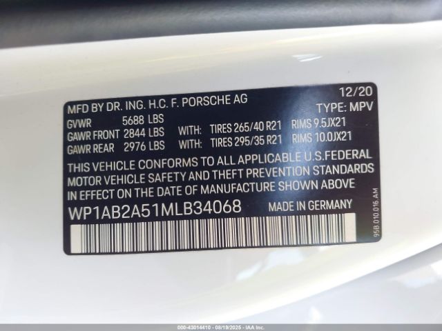 2021 PORSCHE MACAN WP1AB2A51MLB34068 Photo 8