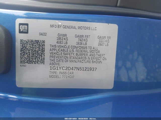 1G1YC2D47N5121937 Chevrolet lt2