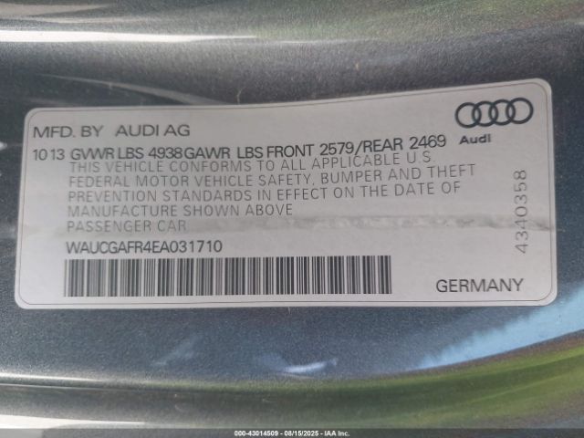 2014 AUDI S5 WAUCGAFR4EA031710 Photo 8