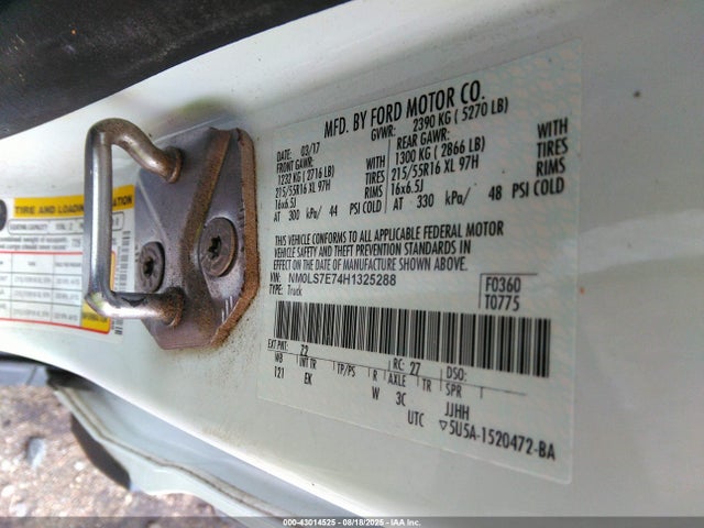 Ford 2.5l dohc pfi 2017 NM0LS7E74H1325288 Image 9