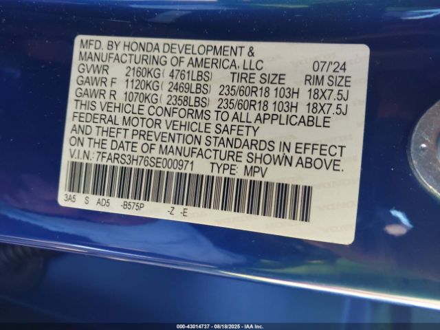 2025 HONDA CR-V 7FARS3H76SE000971 Photo 8