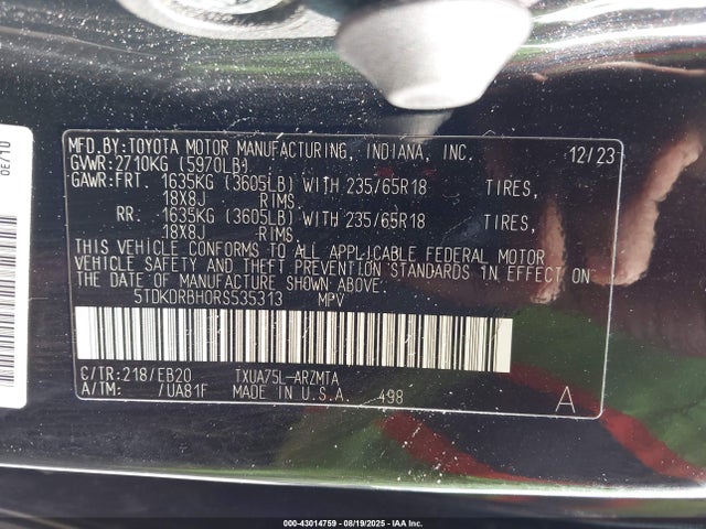 Toyota t24a-fts 2024 5TDKDRBH0RS535313 Image 9