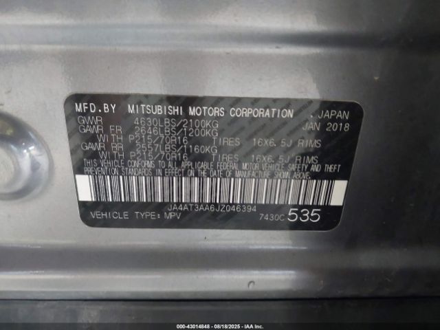 2018 MITSUBISHI ECLIPSE CROSS JA4AT3AA6JZ046394 Photo 8