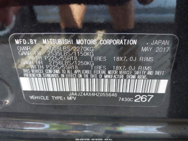 2017 MITSUBISHI OUTLANDER JA4JZ4AX4HZ055646 Photo 8