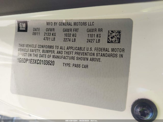 2012 CADILLAC CTS 1G6DP1E3XC0103620 Photo 8