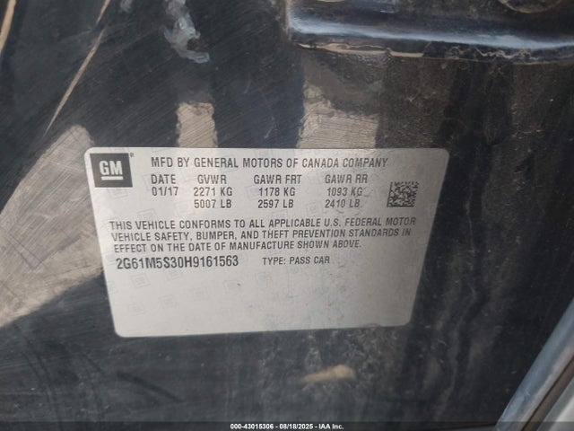 2017 CADILLAC XTS 2G61M5S30H9161563 Photo 8