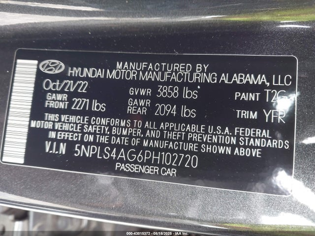 Hyundai mpi nu pe 2023 5NPLS4AG6PH102720 Image 9