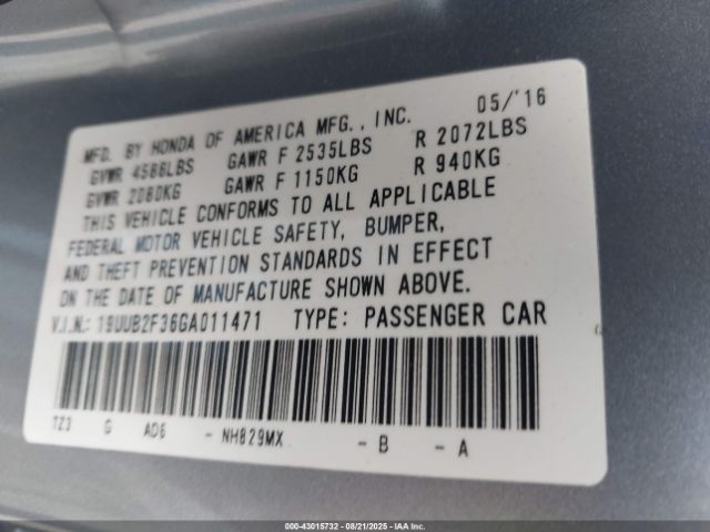 2016 ACURA TLX 19UUB2F36GA011471 Photo 8