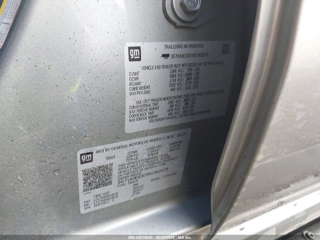 Продажа на аукционе авто 2024 Gmc Sierra 1500 4wd  Short Box At4, vin: 3GTUUEE87RG362675, номер лота: 43015840