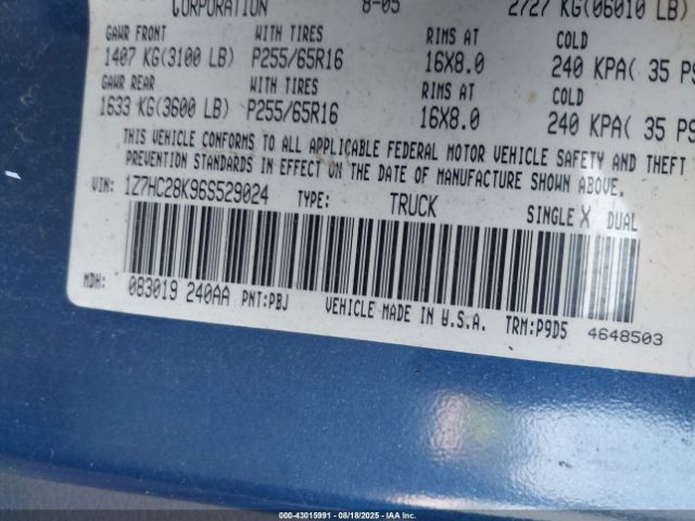 2006 MITSUBISHI RAIDER 1Z7HC28K96S529024 Photo 8