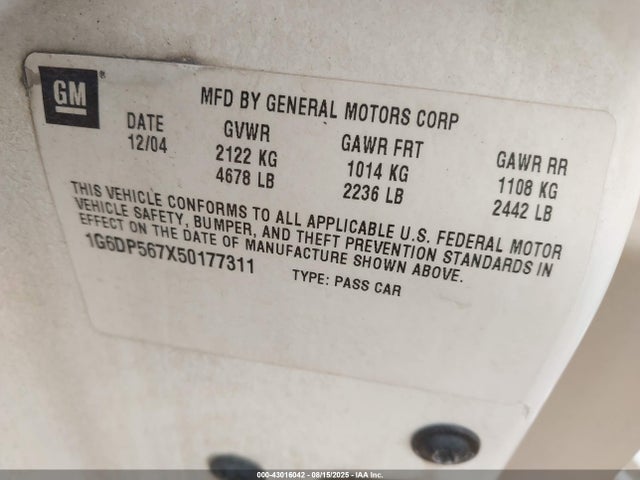 2005 CADILLAC CTS 1G6DP567X50177311 Photo 8