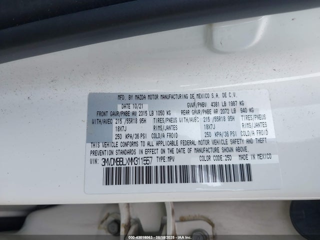 Mazda py 2021 3MVDMBBLXMM311557 Image 9