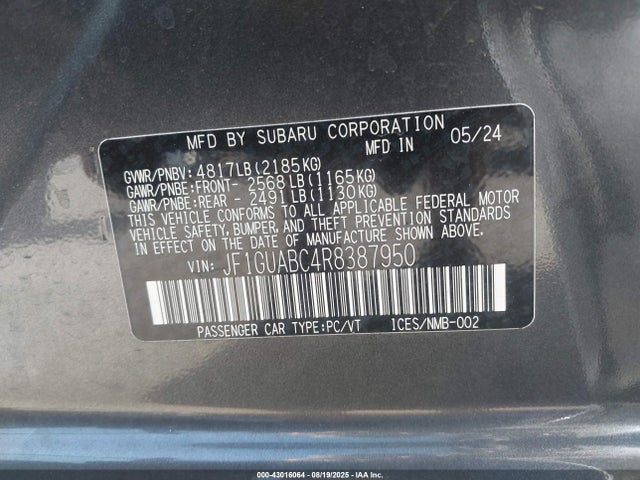 JF1GUABC4R8387950 Subaru na