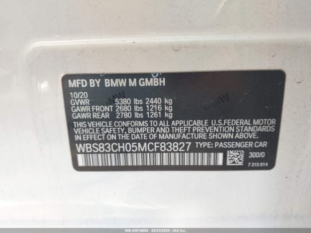 2021 BMW M5 WBS83CH05MCF83827 Photo 8