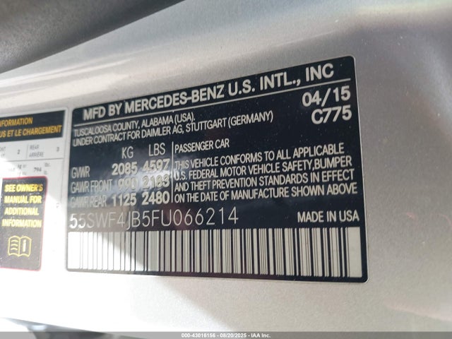 55SWF4JB5FU066214 Mercedes-Benz C-Class