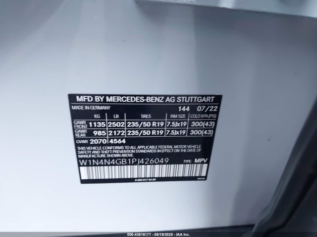 W1N4N4GB1PJ426049 Mercedes-Benz m260
