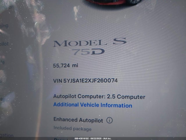 2018 TESLA MODEL S 5YJSA1E2XJF260074 Photo 6