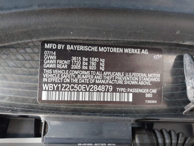WBY1Z2C50EV284879 BMW I3