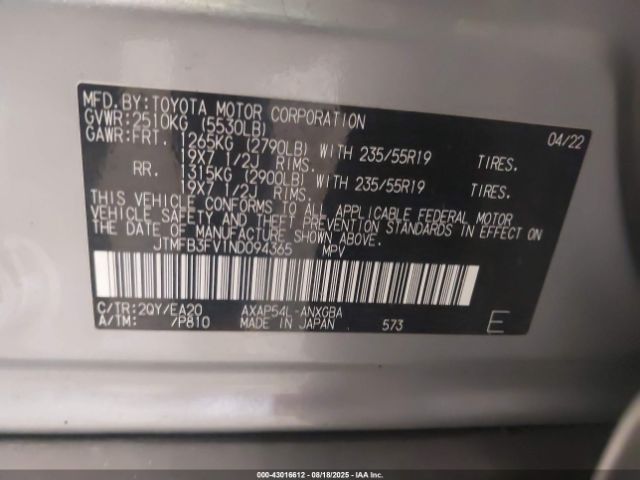 2022 TOYOTA RAV4 PRIME JTMFB3FV1ND094365 Photo 8