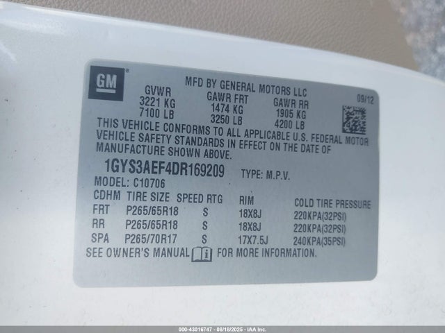 2013 CADILLAC ESCALADE 1GYS3AEF4DR169209 Photo 8