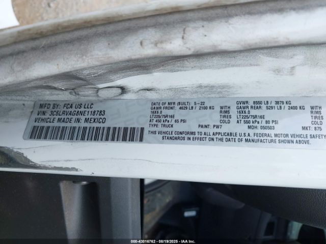 2022 RAM PROMASTER 1500 3C6LRVAG8NE118783 Photo 8