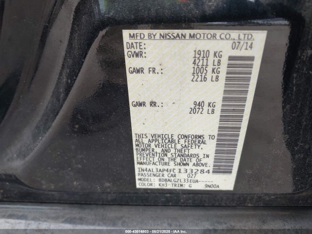 Nissan Altima 2015 1N4AL3AP4FC133284 Image 9
