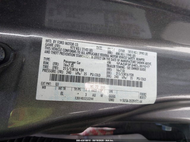 1FADP3F24EL301017 Ford Focus