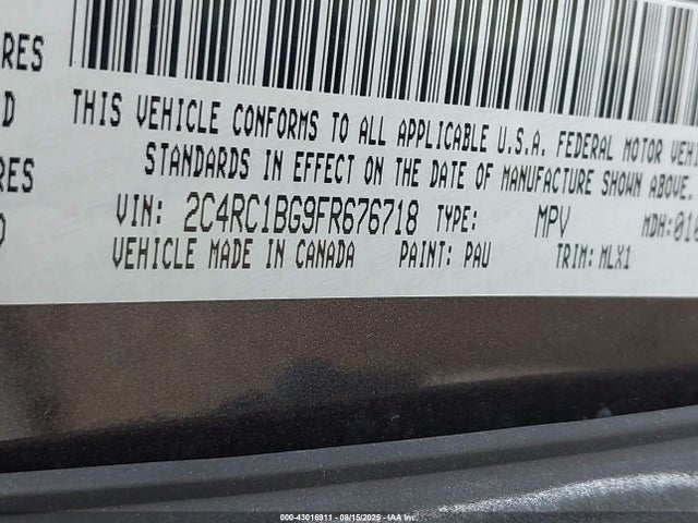 2C4RC1BG9FR676718 Chrysler Town and Country