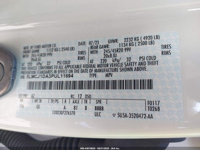 Lincoln gtdi-a 2023 5LMCJ1DA3PUL11694 Image 9
