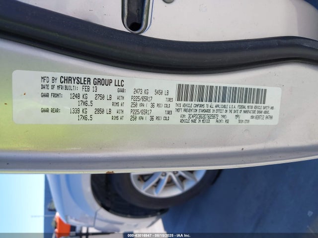 Продажа на аукционе авто 2013 Dodge Journey Sxt, vin: 3C4PDCBG3DT625872, номер лота: 43016947