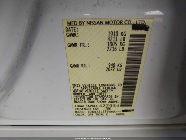 Nissan 2014 2014 1N4AL3APXEC427934 Image 9