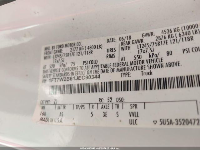 2018 FORD F-250 1FT7W2B61JEC90344 Photo 8