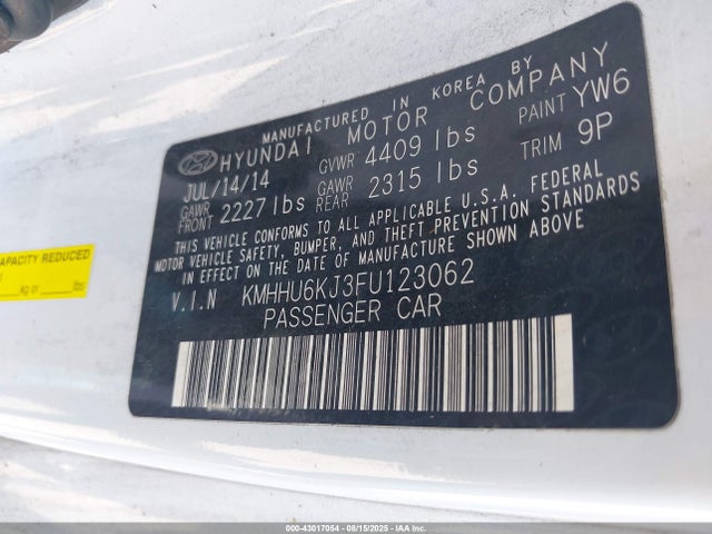 KMHHU6KJ3FU123062 Hyundai gdi lambda ii