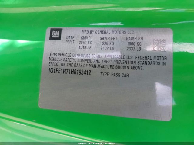 2017 CHEVROLET CAMARO 1G1FE1R71H0193412 Photo 8