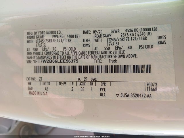 Ford F-250 2020 1FT7W2B66LEE56375 Image 23
