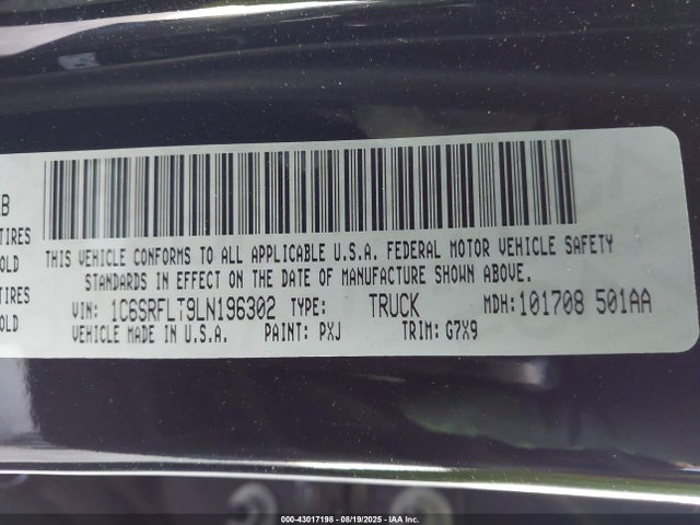RAM 1500 2020 1C6SRFLT9LN196302 Image 9