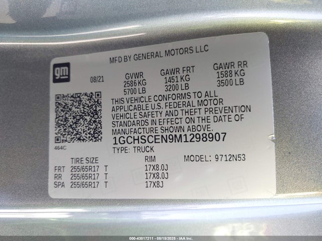 1GCHSCEN9M1298907 Chevrolet lgz - di, vvt, alum, var2, gen 2