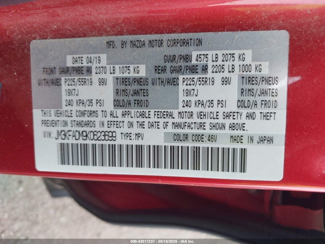 Mazda py cylinder deactivation 2019 JM3KFADM9K0623699 Image 9