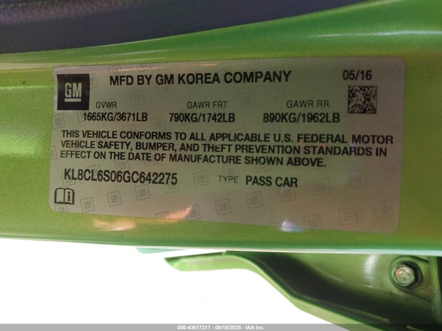 KL8CL6S06GC642275 Chevrolet eno - engine none