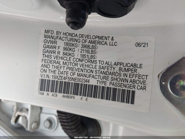 19XZE4F55NE002344 Honda leb6