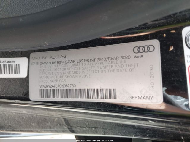 2016 AUDI S7 WAUW2AFC7GN052750 Photo 8