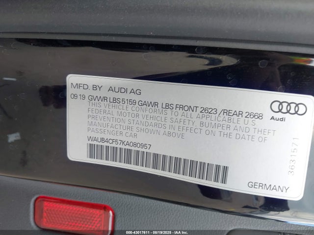 Audi S5 2019 WAUB4CF57KA080957 Image 9