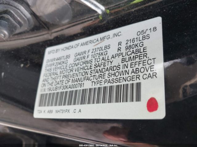 2019 ACURA TLX 19UUB1F30KA000761 Photo 8