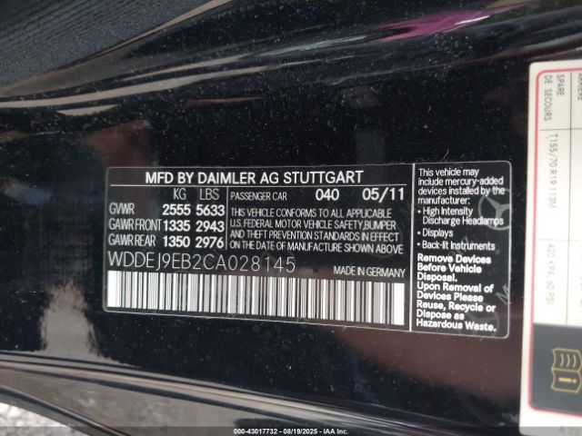 2012 MERCEDES-BENZ CL 550 WDDEJ9EB2CA028145 Photo 8